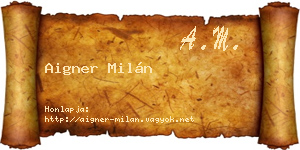 Aigner Milán névjegykártya