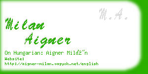 milan aigner business card